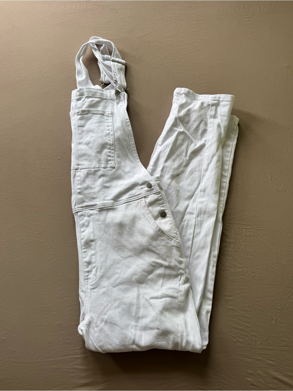 Classic White Cotton Overalls
